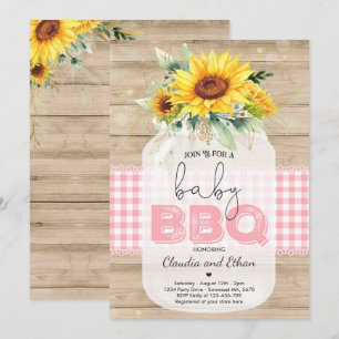 Invitation BBQ Baby shower Tournesol Bébé Q Couples Douche
