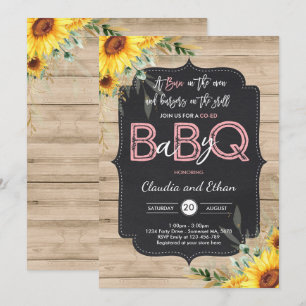 Invitation BBQ Baby shower Tournesol Bébé Q Couples Douche