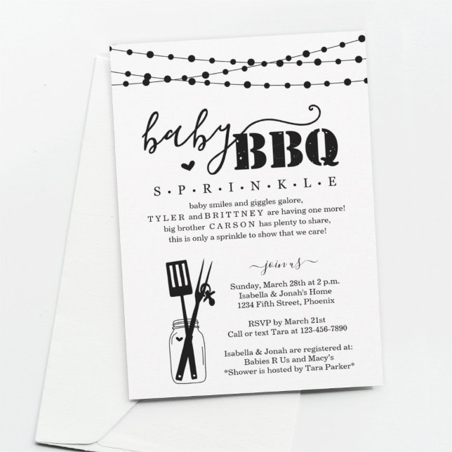 Invitation BBQ bébé - Bébé Sprinkle Baby Q BaByQ Barbeque (Créateur téléchargé)