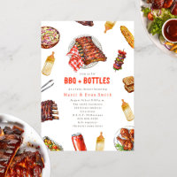 BBQ + Bouteilles Cuisine Baby shower neutre