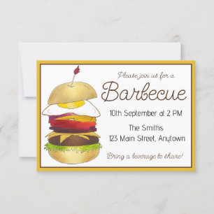 Invitation BBQ Burger australien barbecue avec Lot Food