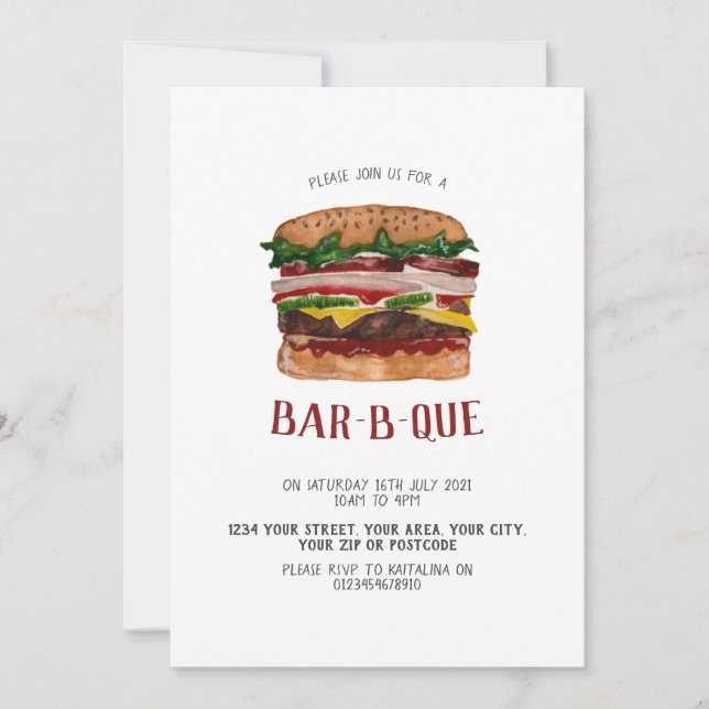 Invitation BBQ burger géant (Devant)