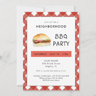 Invitation BBQ Cookout Block Party