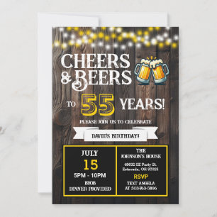 Invitation BBQ de jardin pour un anniversaire À 55 ans, des a