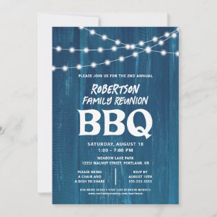 Invitation BBQ de retrouvailles de famille rustique