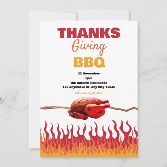 Invitation BBQ de Thanksgiving (Devant)