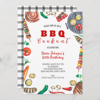 Invitation BBQ d'été Cuisine 60e anniversaire