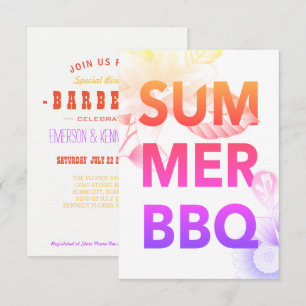 Invitation BBQ d'été floral lumineux