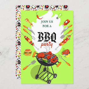 Invitation BBQ d'été Grill Fête Extérieure Invitati