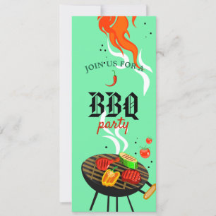 Invitation BBQ d'été Grillade Fête en plein air