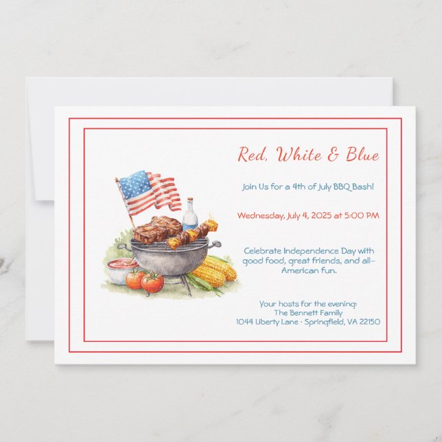 Invitation BBQ du 4 juillet – Fête patriotique dan (Devant)