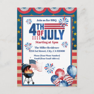 Invitation BBQ du 4 juillet, Invitation à une fête