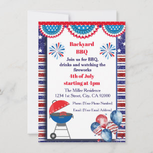 Invitation BBQ du 4 juillet, Invitation à une fête