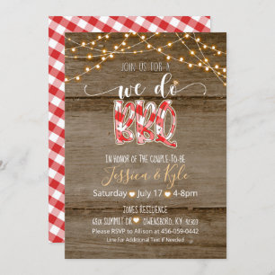 Invitation BBQ - En vichy rustique