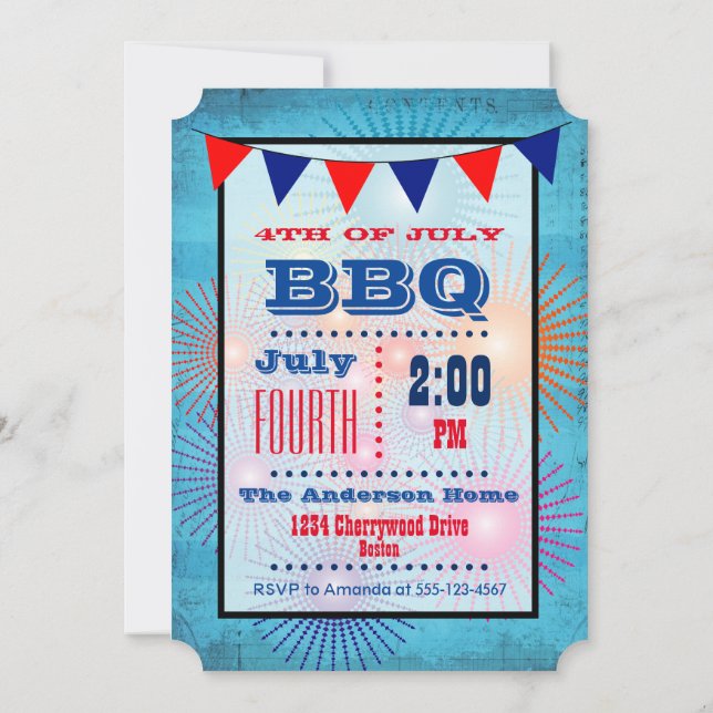 Invitation BBQ et feux d'artifice du 4 juillet ave (Dos)