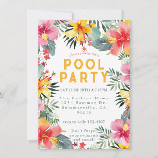 Invitation BBQ Été De La Fête De Piscine