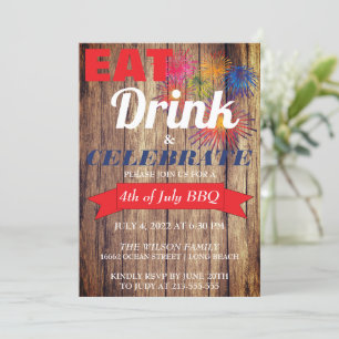 Invitation BBQ Été Fireworks