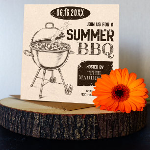 Invitation BBQ extérieur d'été