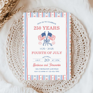 Invitation BBQ familial pour le 250e anniversaire de l'Amériq