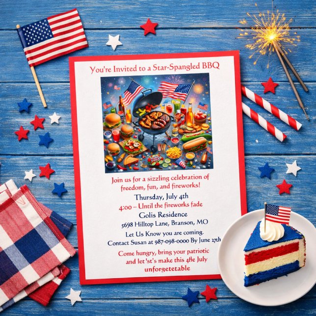 Invitation BBQ / Fête patriotique du 4 juillet  (Créateur téléchargé)