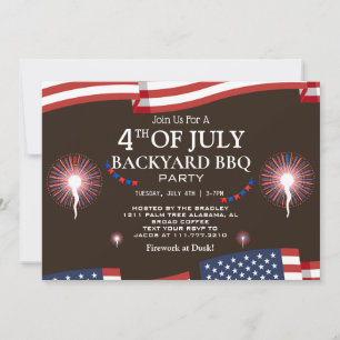 Invitation BBQ & Firework 4 juillet fête de l'indépendance
