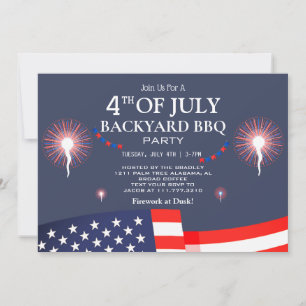Invitation BBQ & Firework 4 juillet fête de l'indépendance