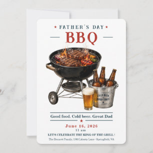 Invitation BBQ Grill et Bière pour la Fête des Pèr