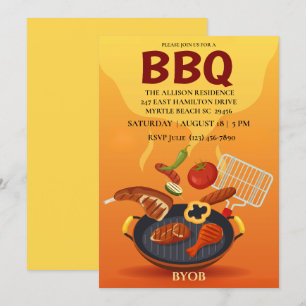 Invitation BBQ Grill Fête d'été