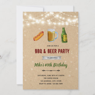 Invitation BBQ hot-dog et bière