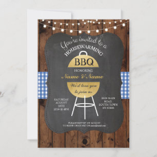 Invitation BBQ HouseWarming Chalk Board New Sweet Home Invita