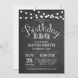 Invitation BBQ pour anniversaire Tableau noir pour