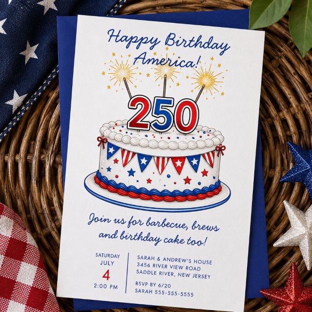 Invitation BBQ pour les 250 ans de l'Amérique (Créateur téléchargé)