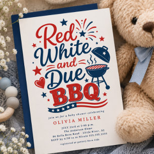 Invitation BBQ Red White & Due