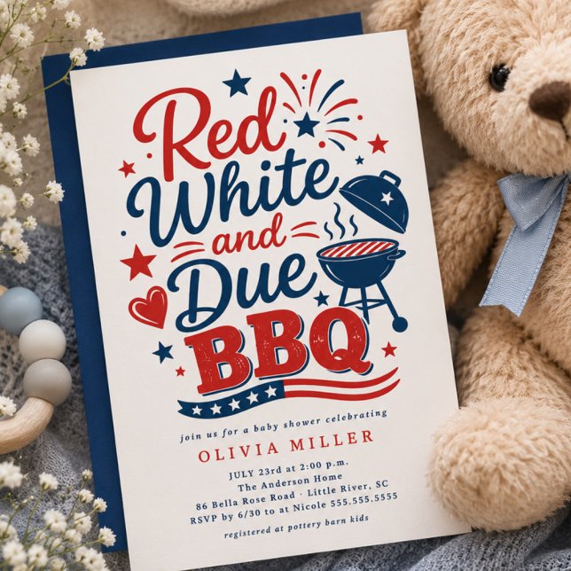 Invitation BBQ Red White & Due (Créateur téléchargé)