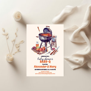 Invitation BBQ Rustic Couples Baby shower BabyQ