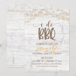 Invitation BBQ - Rustique Blanc