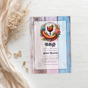 Invitation BBQ Rustique - Parti de Graduation Photo