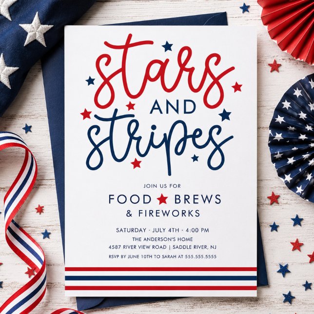 Invitation BBQ Stars & Stripes (Créateur téléchargé)