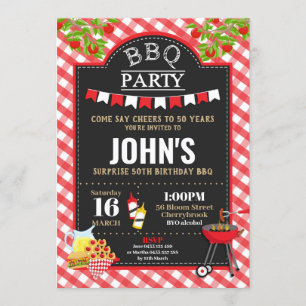 Invitation BBQ Surprise Anniversaire Fête N'Importe Quel Âge 