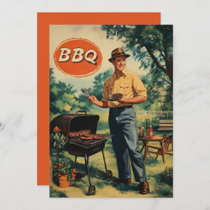 Invitation BBQ vintage : Écran de cuisine Jardin classique