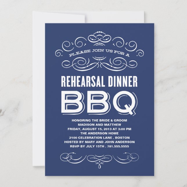 INVITATION BBQ VINTAGE| REHEARSAL DINNER BBQ (Devant)