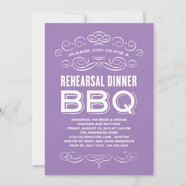 INVITATION BBQ VINTAGE| REHEARSAL DINNER BBQ (Devant)