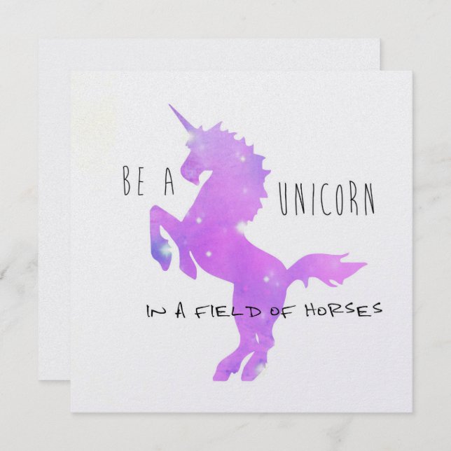 Invitation BE A UNICORN 5.25 x 5.25 card (Devant / Derrière)