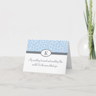 Invitation Be My Bridesmaid - Blue Giraffe Print