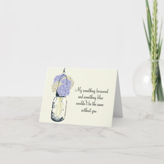 Invitation Be My Bridesmaid Mason Jar et Hydrangeas (Devant)