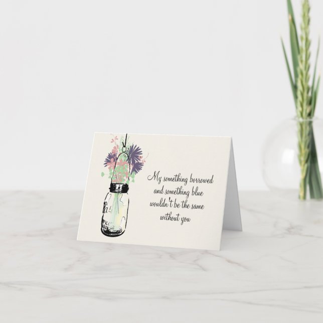 Invitation Be My Bridesmaid - Mason Jar & Fleurs sauvages (Devant)