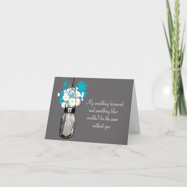 Invitation Be My Bridesmaid - Mason Jar & Fleurs sauvages (Devant)