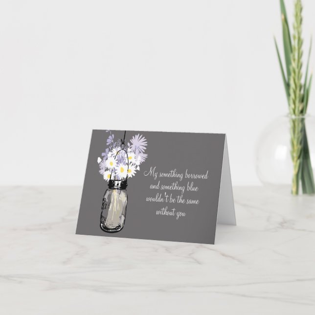 Invitation Be My Bridesmaid - Mason Jar & Fleurs sauvages (Devant)