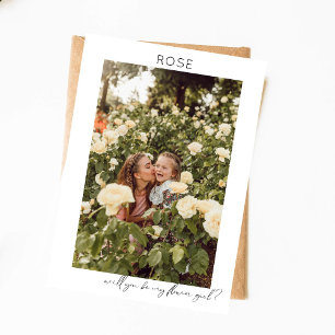 Invitation Be My Flower Girl Photo Proposition Calligraphie V