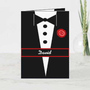 Invitation Be My Page Boy CUSTOM NAME Card Tux et Rose 3